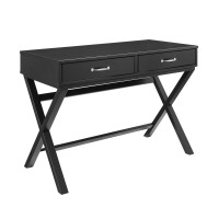 Penney 2-Drawer Desk, Black