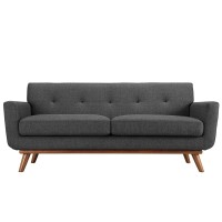 Engage Upholstered Fabric Loveseat - Gray