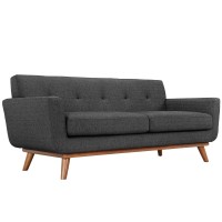 Engage Upholstered Fabric Loveseat - Gray