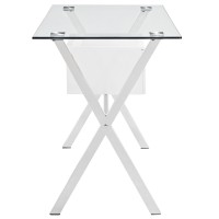 Stasis Glass Top Office Desk - White