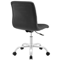 Ripple Armless Mid Back Vinyl Office Chair - Black