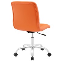 Ripple Armless Mid Back Vinyl Office Chair - Orange