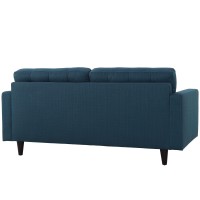 Empress Upholstered Fabric Loveseat - Azure