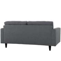 Empress Upholstered Fabric Loveseat - Gray