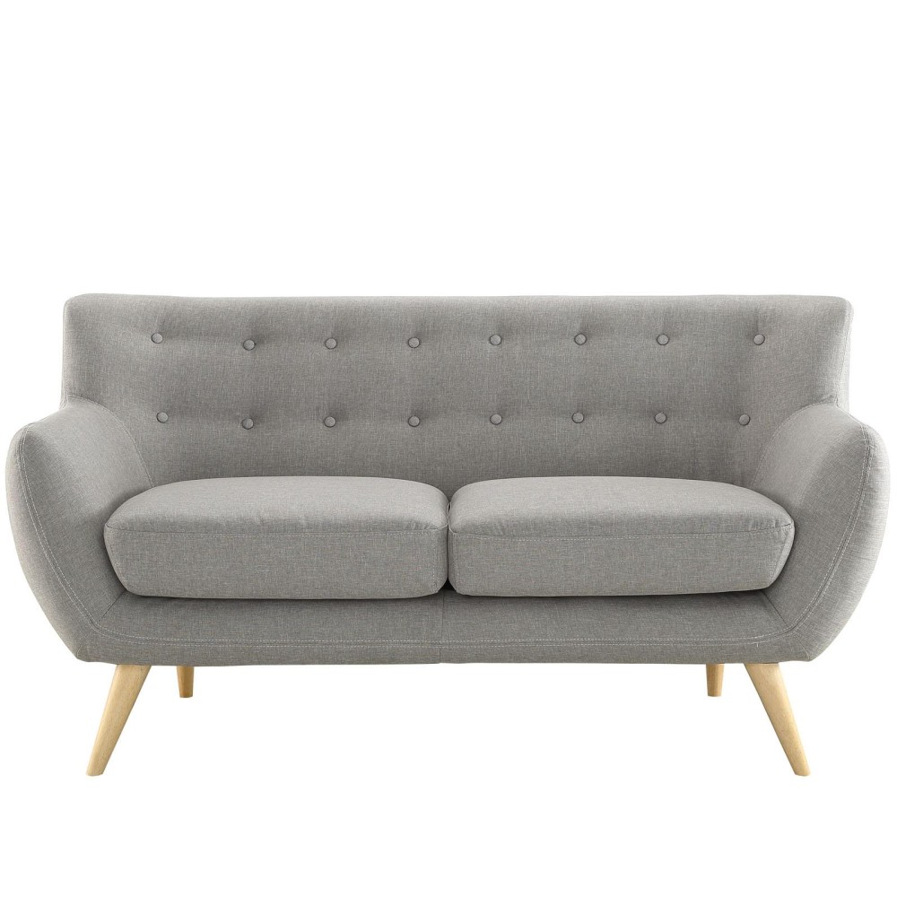 Remark Upholstered Fabric Loveseat - Light Gray