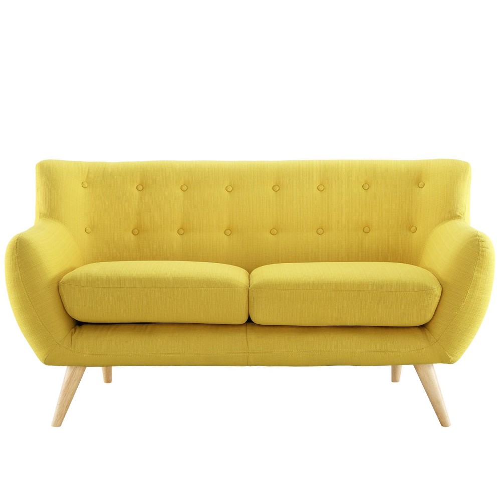 Remark Upholstered Fabric Loveseat - Sunny