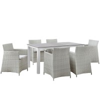 Junction 7 Piece Outdoor Patio Dining Set - Gray White