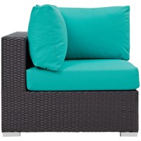 Convene Outdoor Patio Corner - Espresso Turquoise