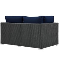 Sojourn Outdoor Patio Sunbrella Left Arm Loveseat - Canvas Navy