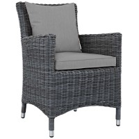 Summon Dining Outdoor Patio Sunbrella Armchair - Canvas Gray