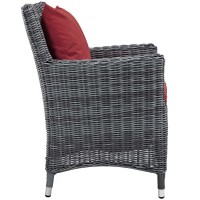 Summon Dining Outdoor Patio Sunbrella Armchair - Canvas Red