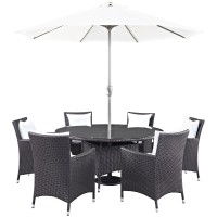 Convene 8 Piece Outdoor Patio Dining Set - Espresso White