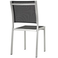 Shore Outdoor Patio Aluminum Side Chair - Silver Black