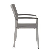 Shore Outdoor Patio Aluminum Dining Chair - Silver Gray
