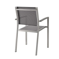 Shore Outdoor Patio Aluminum Dining Chair - Silver Gray