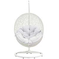 Hide Outdoor Patio Swing Chair With Stand - White