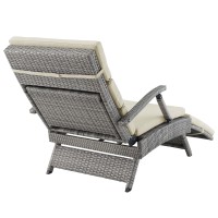 Envisage Chaise Outdoor Patio Wicker Rattan Lounge Chair - Light Gray Beige