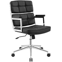 Portray Highback Upholstered Vinyl Office Chair - Black