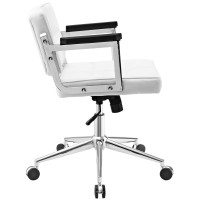 Portray Mid Back Upholstered Vinyl Office Chair - White