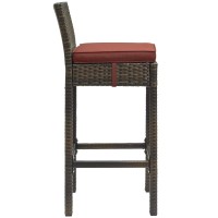 Conduit Outdoor Patio Wicker Rattan Bar Stool - Brown Currant