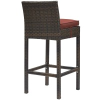 Conduit Outdoor Patio Wicker Rattan Bar Stool - Brown Currant