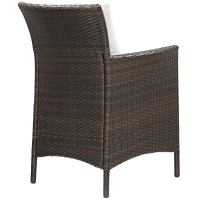 Conduit Outdoor Patio Wicker Rattan Dining Armchair - Brown White