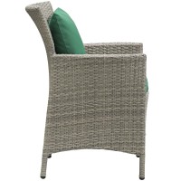 Conduit Outdoor Patio Wicker Rattan Dining Armchair - Light Gray Green