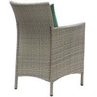 Conduit Outdoor Patio Wicker Rattan Dining Armchair - Light Gray Green