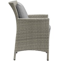 Conduit Outdoor Patio Wicker Rattan Dining Armchair - Light Gray Gray