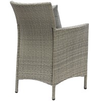 Conduit Outdoor Patio Wicker Rattan Dining Armchair - Light Gray Gray