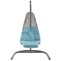 Landscape Hanging Chaise Lounge Outdoor Patio Swing Chair - Light Gray Turquoise