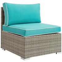 Repose Outdoor Patio Armless Chair - Light Gray Turquoise