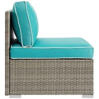 Repose Outdoor Patio Armless Chair - Light Gray Turquoise