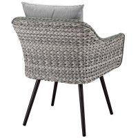 Endeavor Outdoor Patio Wicker Rattan Armchair - Gray Gray