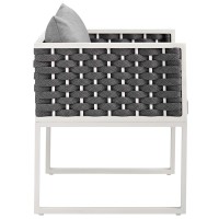 Stance Outdoor Patio Aluminum Dining Armchair - White Gray