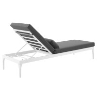 Perspective Cushion Outdoor Patio Chaise Lounge Chair - White Charcoal