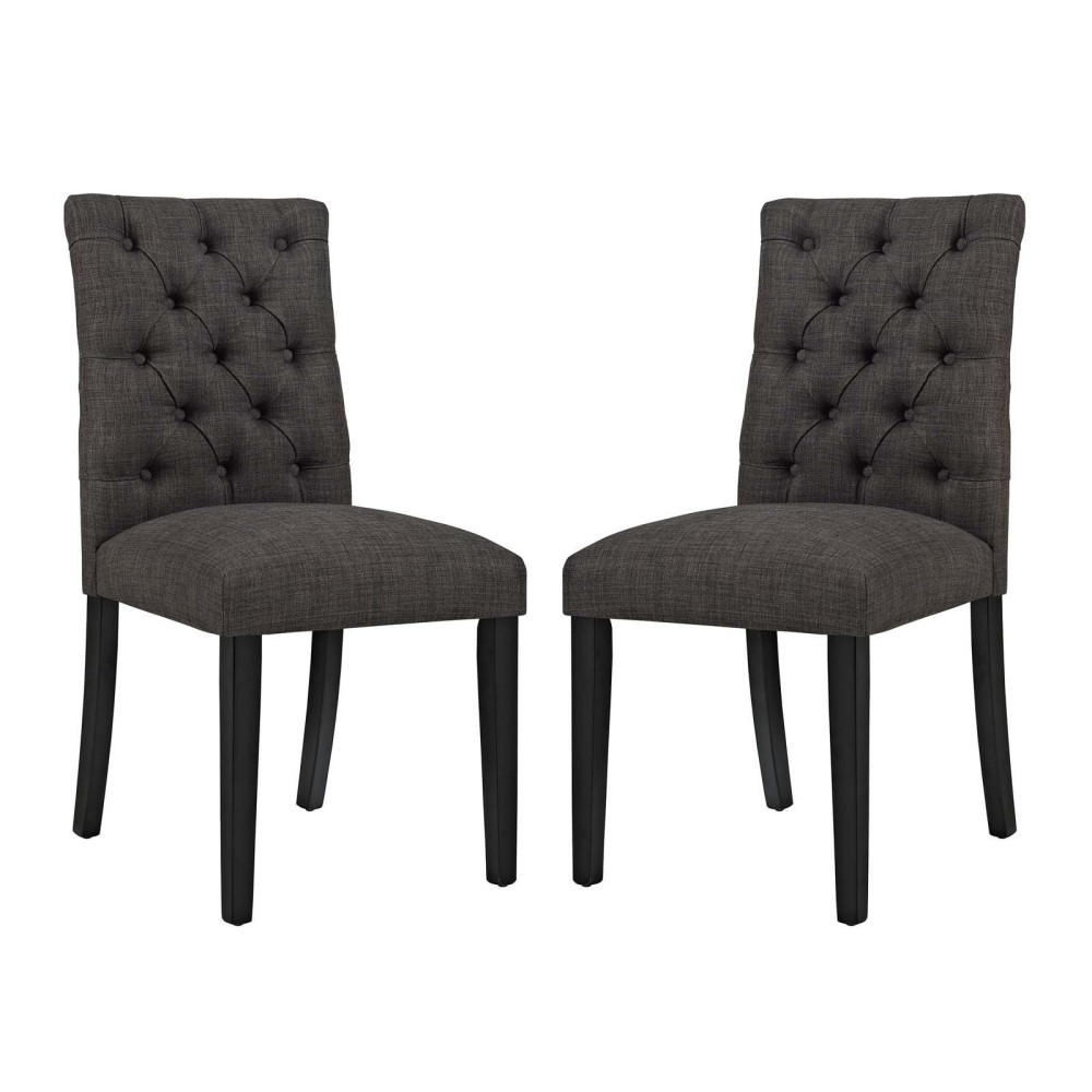 Duchess Dining Chair Fabric Set Of 2 - Brown