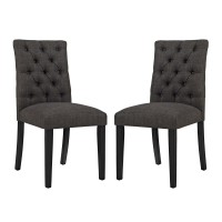 Duchess Dining Chair Fabric Set Of 2 - Brown