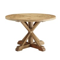 Stitch 47 Round Pine Wood Dining Table - Brown