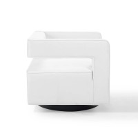 Booth Performance Velvet Swivel Armchair White