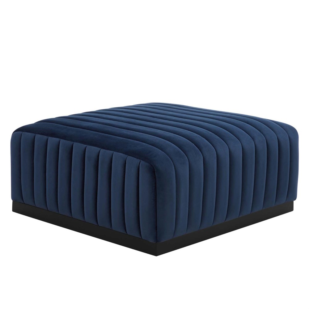 Conjure Channel Tufted Performance Velvet Ottoman