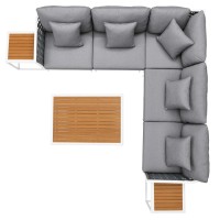 Stance 8 Piece Outdoor Patio Aluminum Sectional Sofa Set