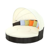 Quest Canopy Outdoor Patio Daybed - Espresso White
