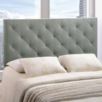 Theodore Queen Upholstered Fabric Headboard - Gray