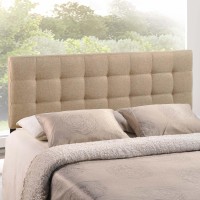 Lily King Upholstered Fabric Headboard - Beige