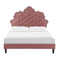 Sasha Button-Tufted Performance Velvet King Bed