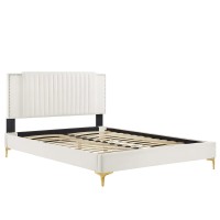 Zahra Channel Tufted Performance Velvet Queen Platform Bed