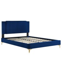 Zahra Channel Tufted Performance Velvet Full Platform Bed