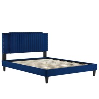 Zahra Channel Tufted Performance Velvet King Platform Bed