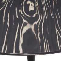 Allie 39 Striped Ebony Wood Veneer Round Dining Table - Ebony